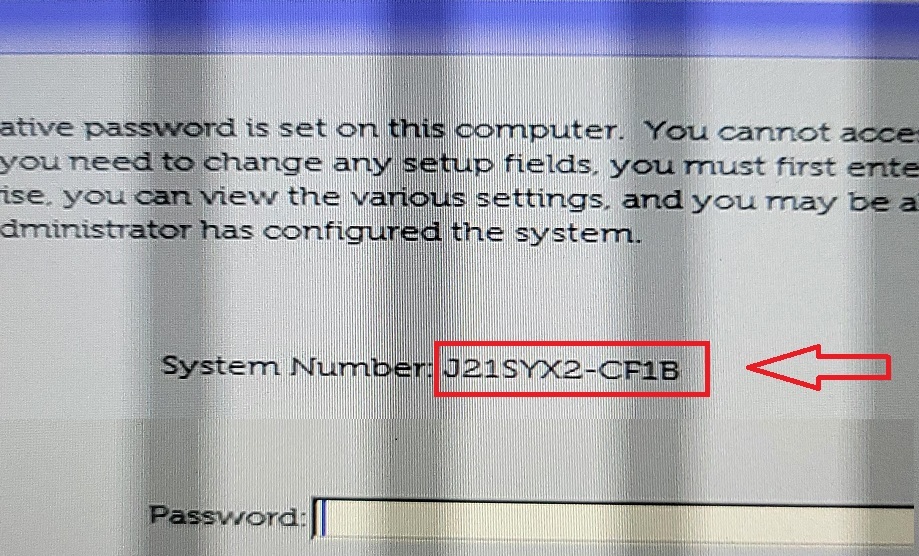 Dell CF1B bios password removal